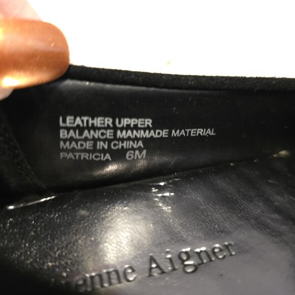 Etienne Aigner Womens 6M Black Suede Loafers Slip Ons Patricia Shoes - Picture 8 of 9